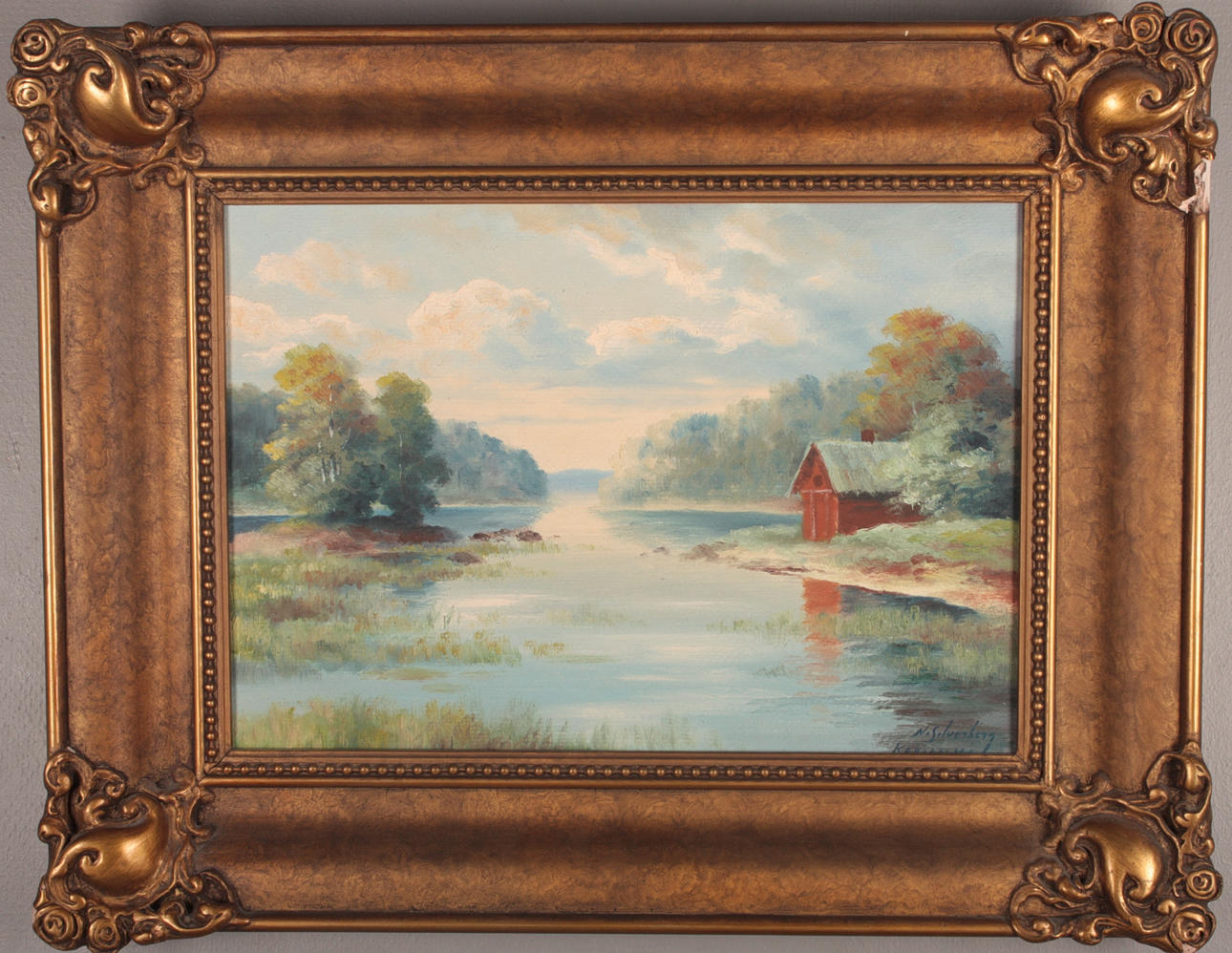 OIDENTIFIERAD KONSTNÄR. oil on Board, signed N.Silverberg.