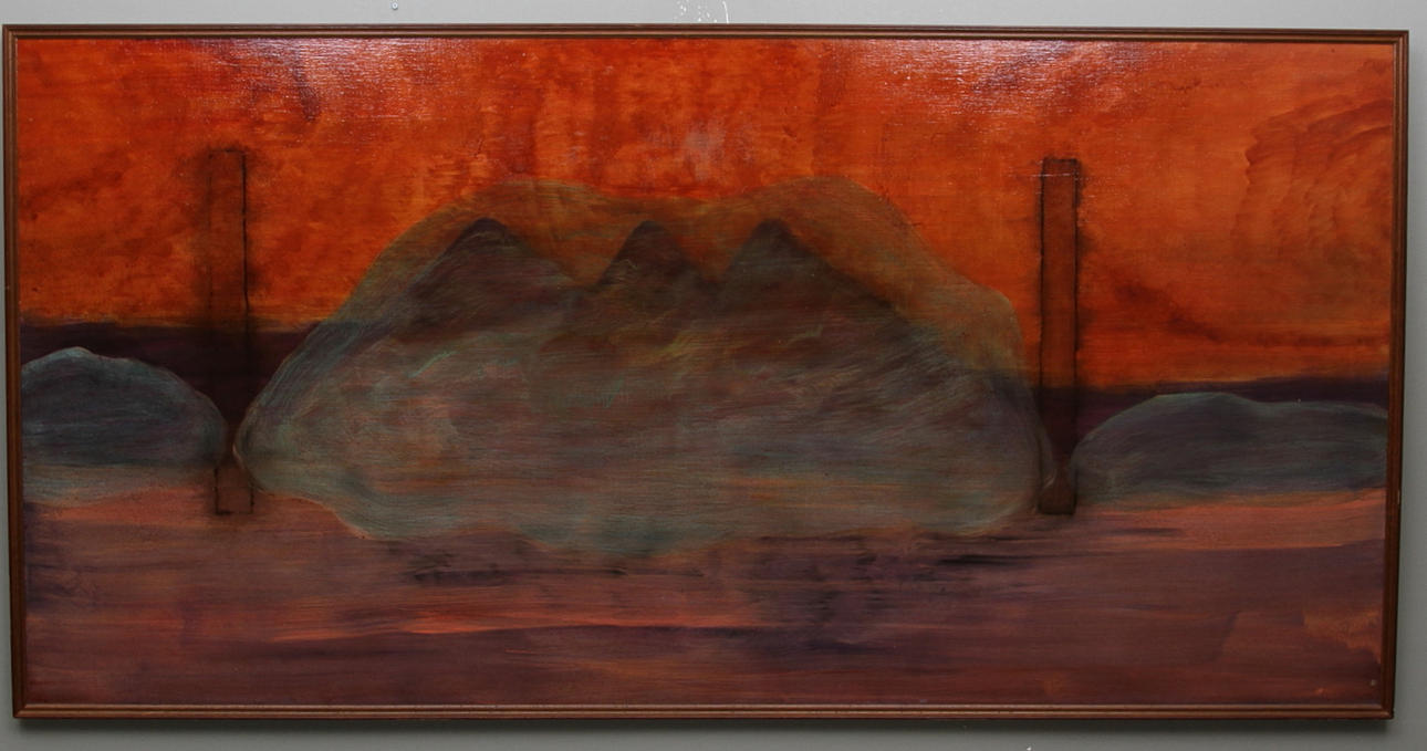 ANETTE ABRAHAMSSON. "Intet Sprog". Olja på duk. Signerad a tergo samt daterad 1987.