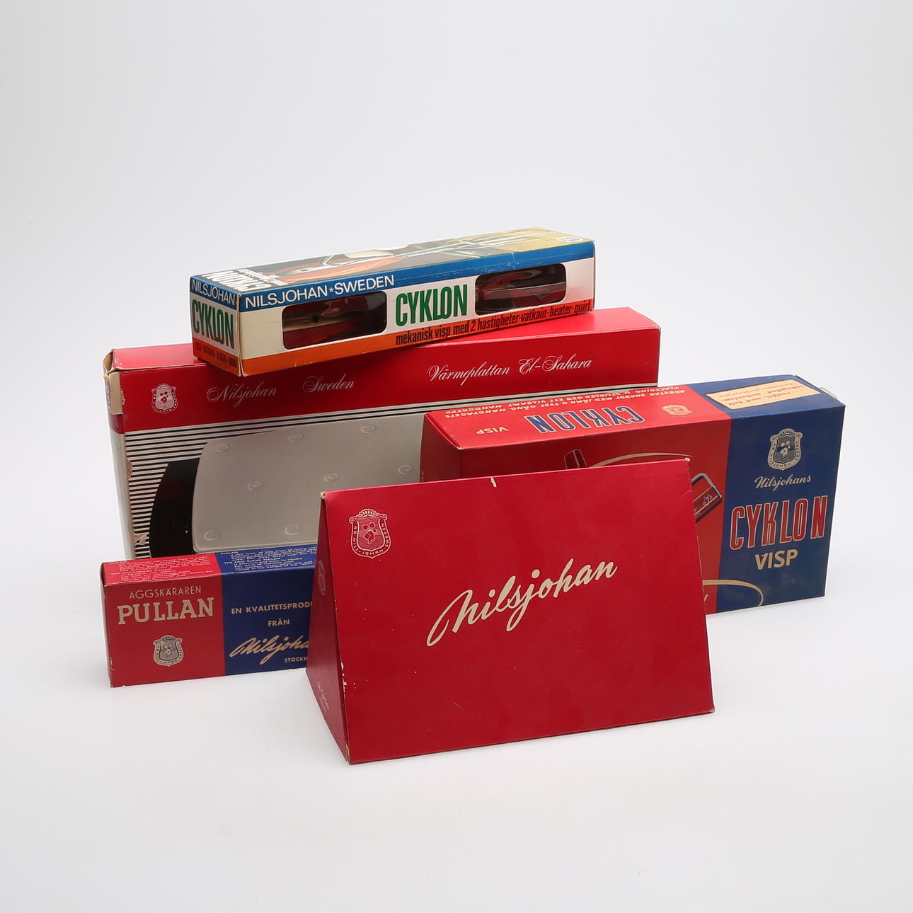 NILS JOHAN, FIVE PARTS, WITH ORIGINAL BOXES.