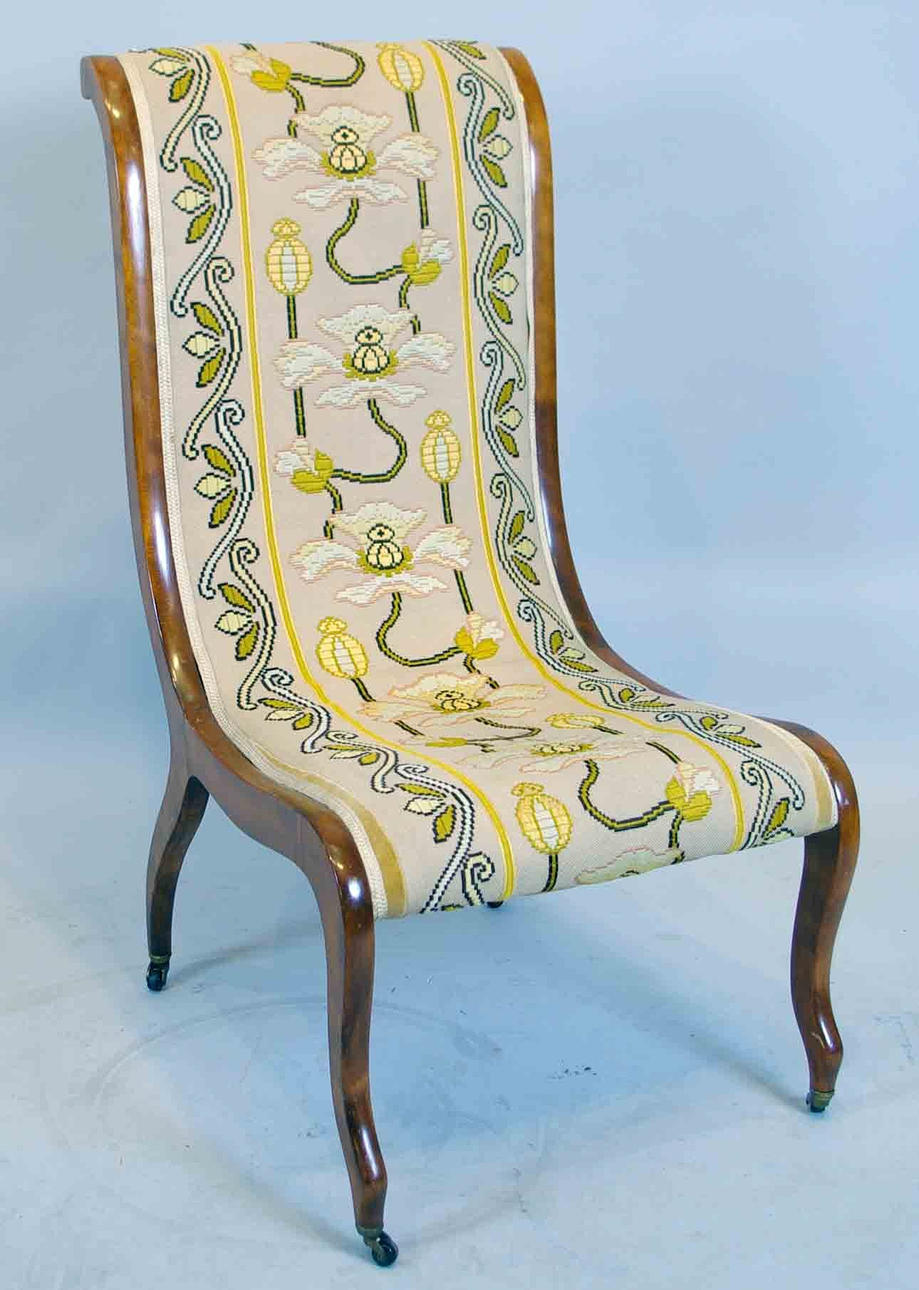 SVANHALSSTOL, mahogny, sent 1800-tal.