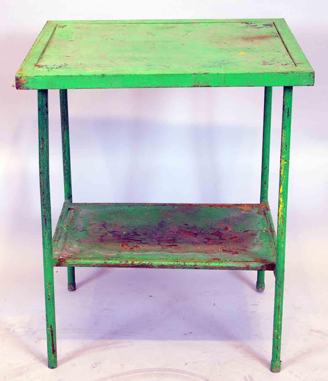 BLOMSTERBORD, grönmålad plåt/metall, 1940/50-tal.