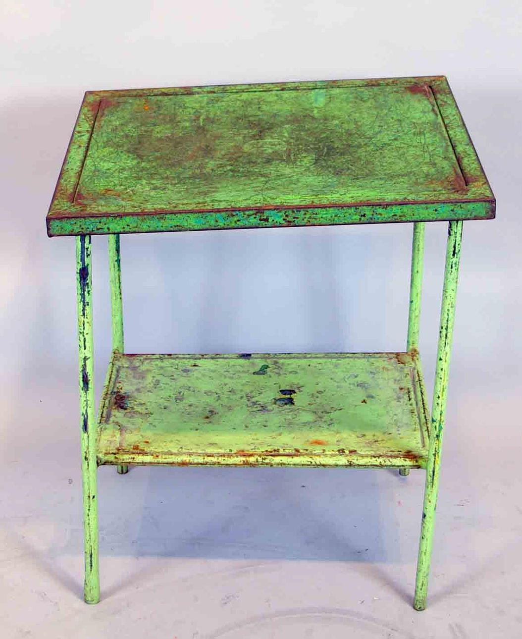 BLOMSTERBORD, grönmålad plåt/metall, 1940/50-tal.