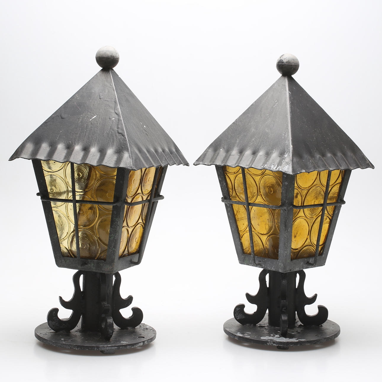 YTTERLAMPOR, 2 st, glas och metall.