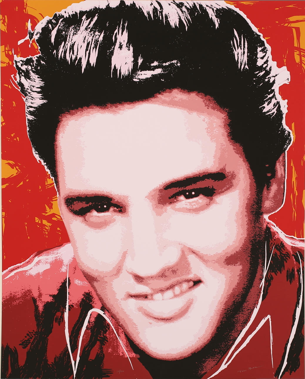 TOM MOORE. Elvis. Silkscreentryck. Signerad och numrerad 34/490.