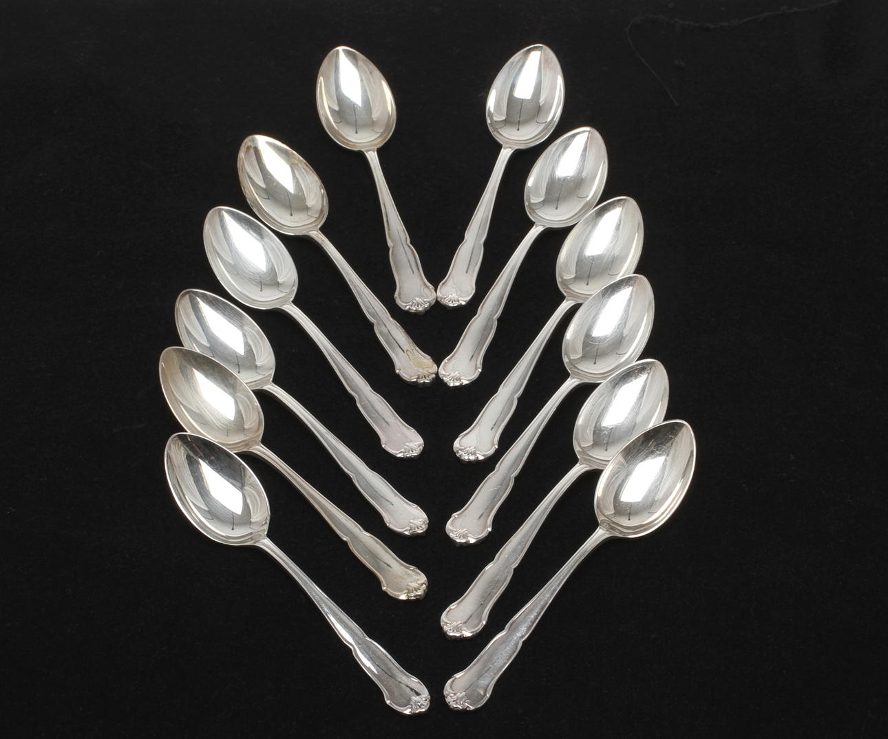 KAFFESKEDAR, 12 st, silver, GAB, 1974.
