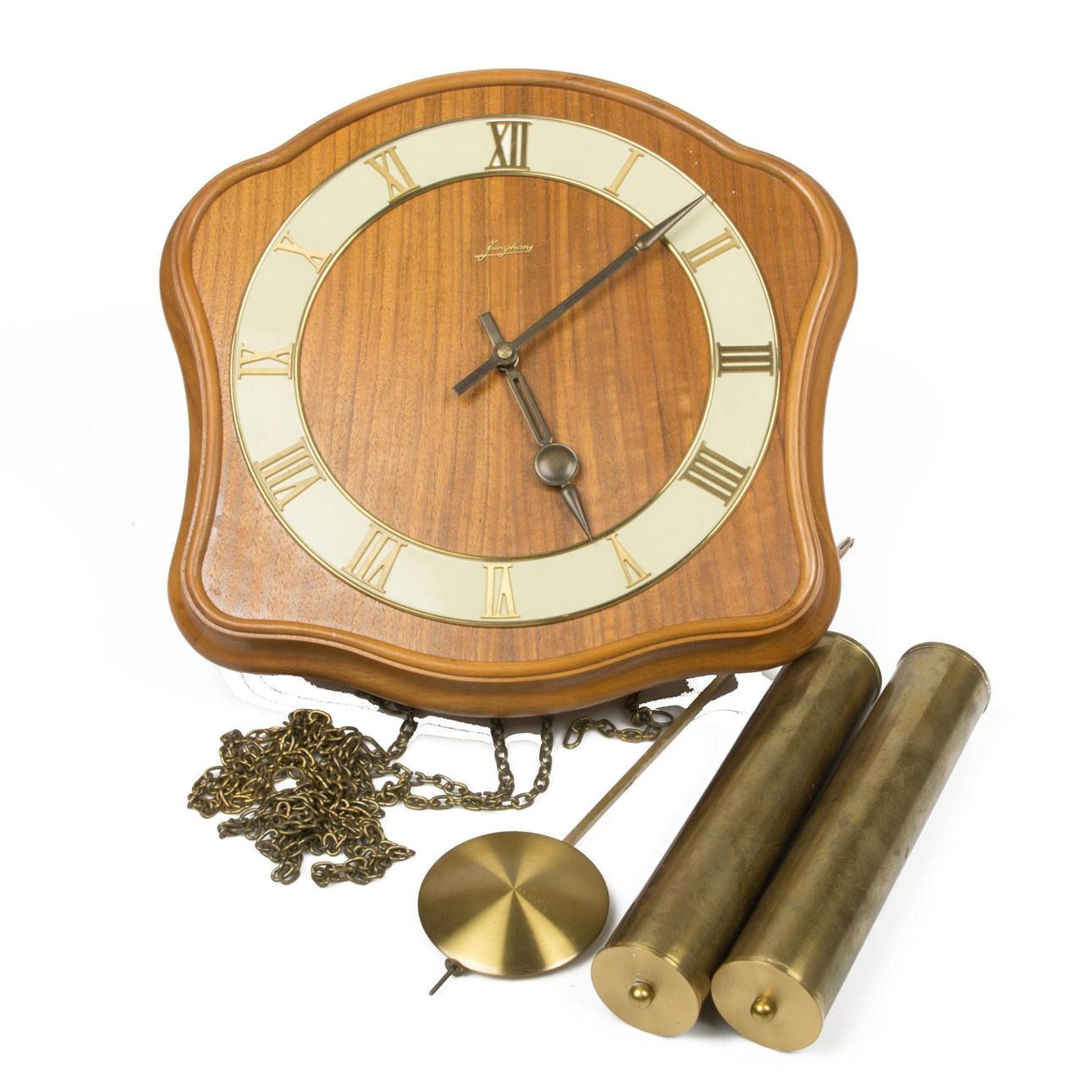 VÄGGUR MED LOD, Junghans, valnöt.