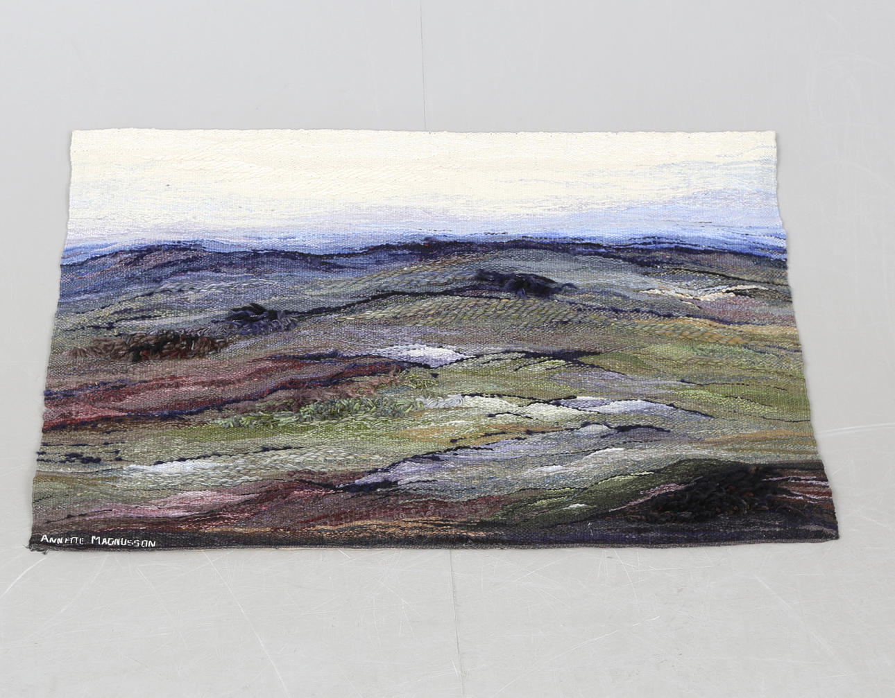 ANNETTE MAGNUSSON. TEXTILE PANEL, signed.