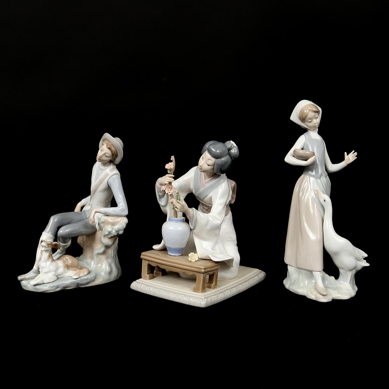 FIGURER i porcelæn, 3 stk, Lladro, Spanien.
