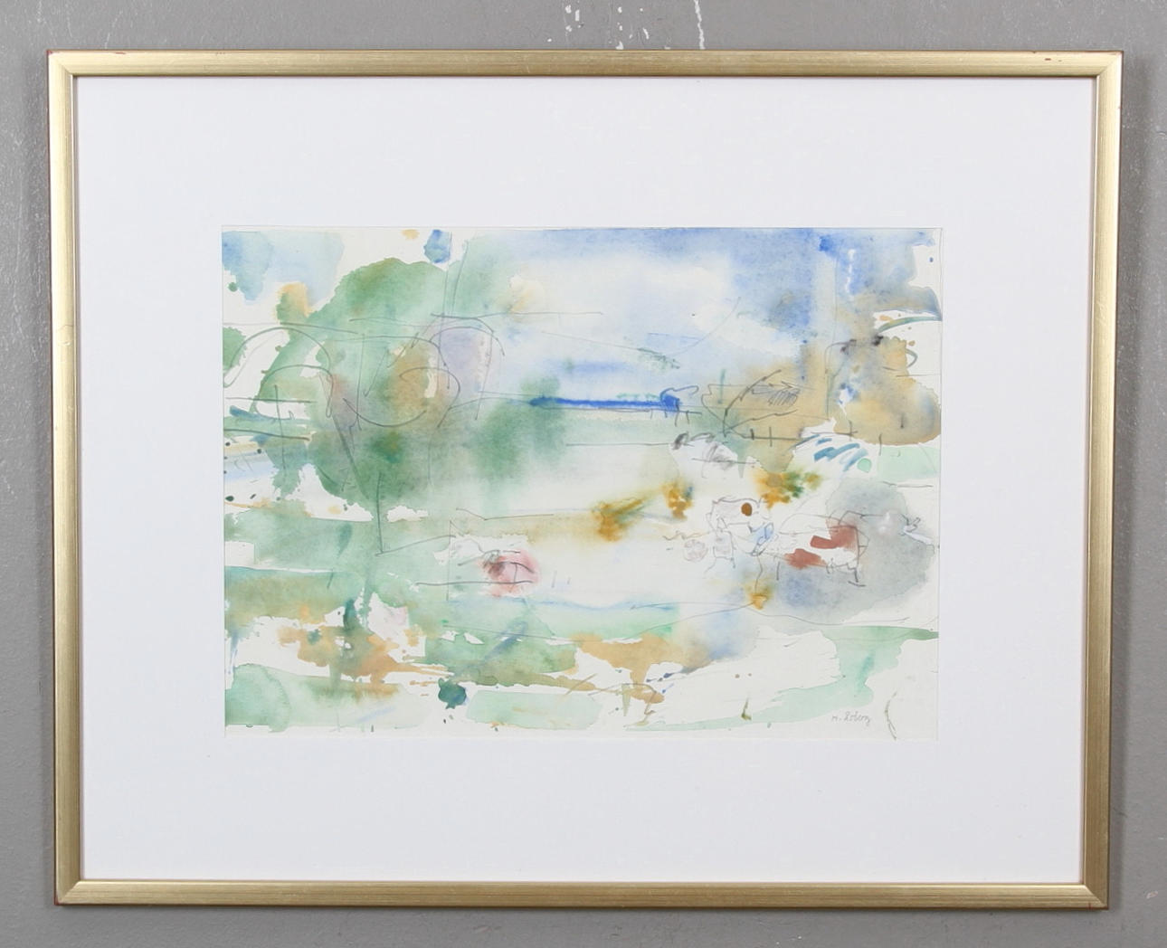 HANS ÅSBERG, 5 st, blandteknik, signerade.