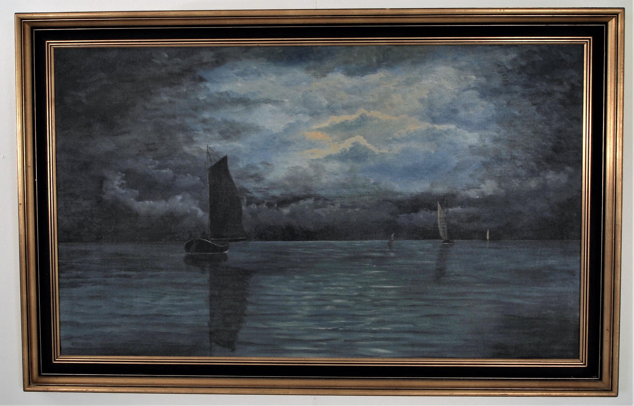 OIDENTIFIERAD KONSTNÄR. Oljemålning, havsmotiv.