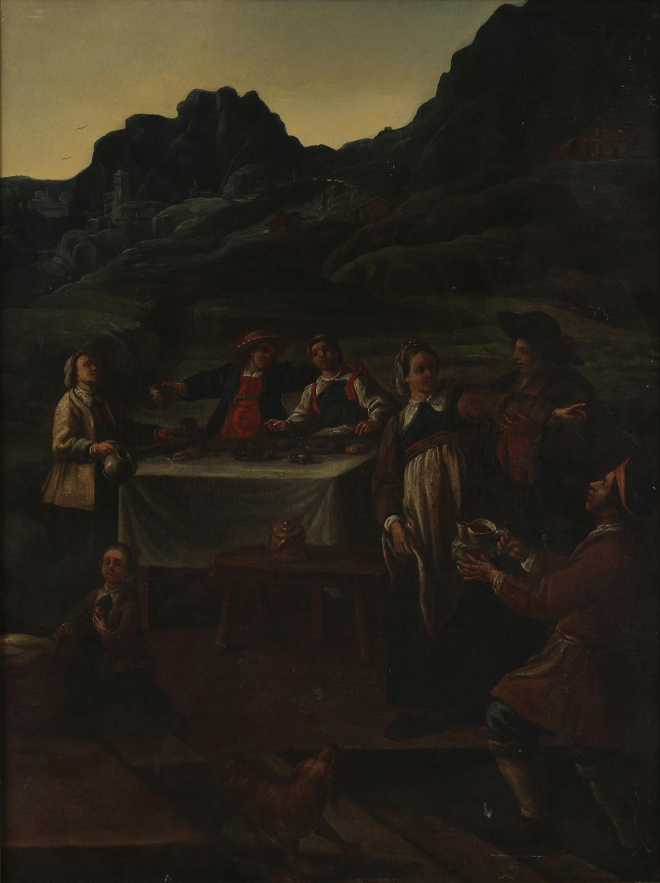 OKÄND KONSTNÄR. Olja på duk, 1800-talets förra hälft.