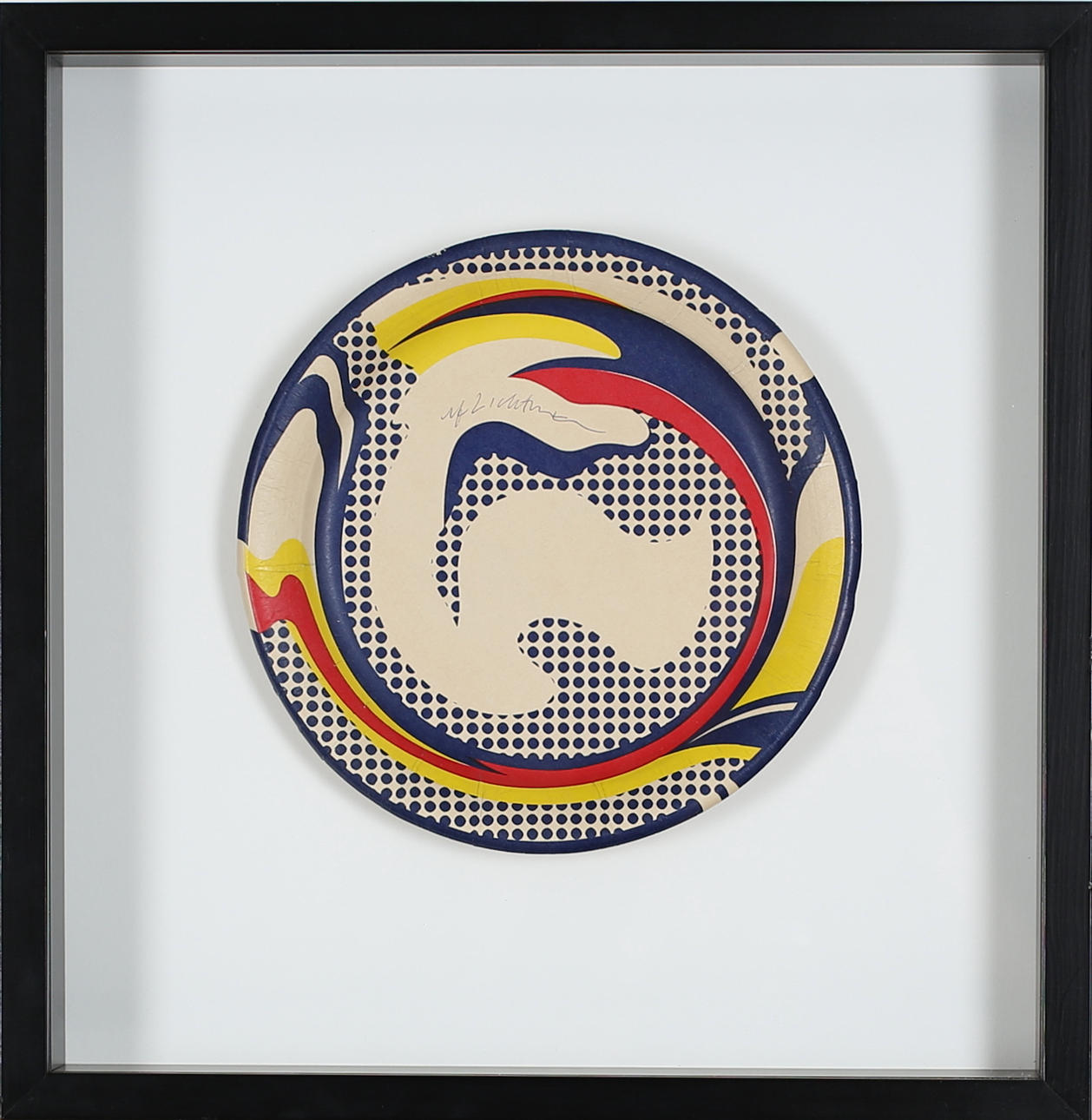 ROY LICHTENSTEIN. "Paper plate". Screen printing on cardboard. Signed.