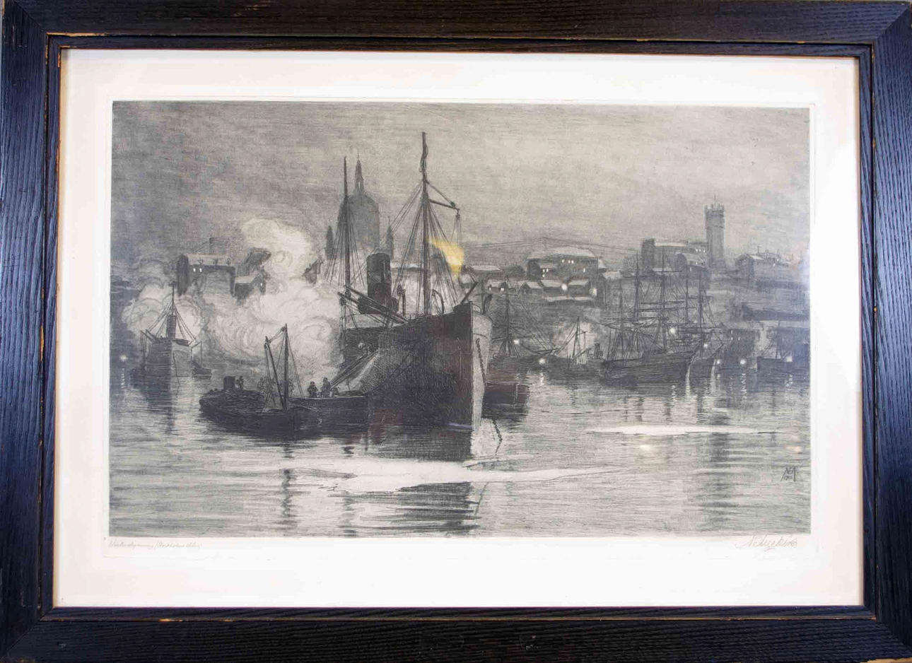 OKÄND KONSTNÄR. Stockholms ström, signerat tryck.