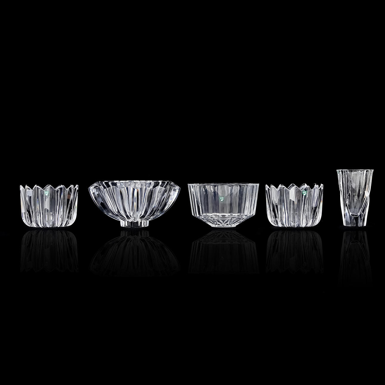 KONSTGLAS, 5 delar, Orrefors.