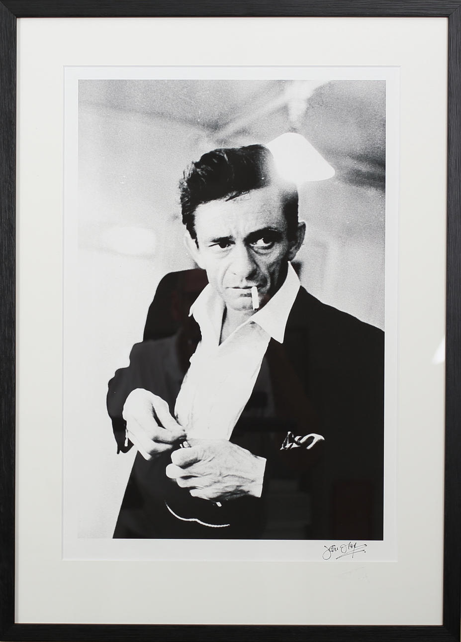 JAN OLOFSSON. Johnny Cash. Fotoprint. Signerad.
