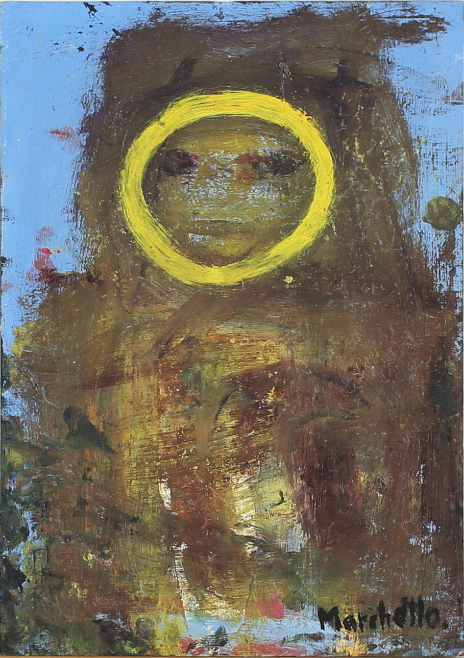MARCHELLO. Ansikte. Olja på duk. Signerad.