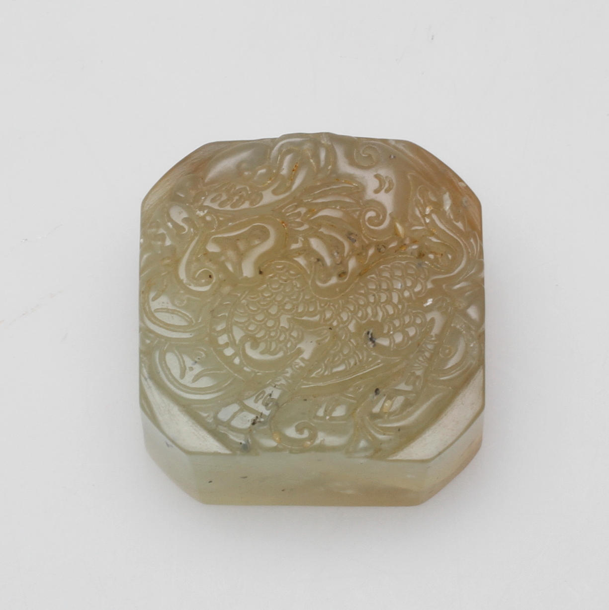 SIGILL, sten, orientalisk, dekor med drake.