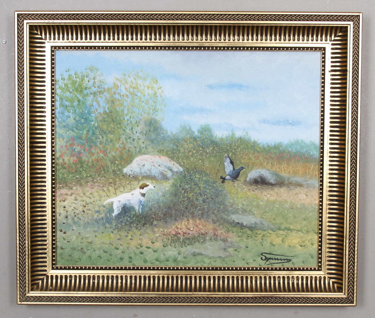 BENGT SPARRING. Jakthund och orre.