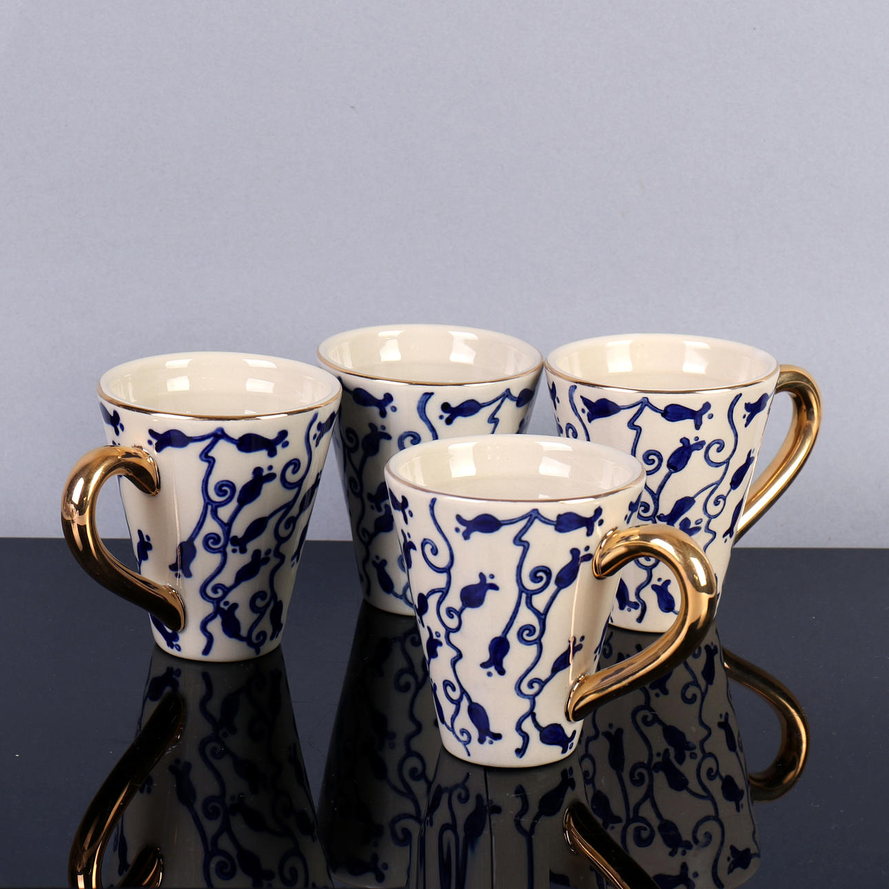 KOPPAR, 4 st, keramik, Kerstin Tillberg.