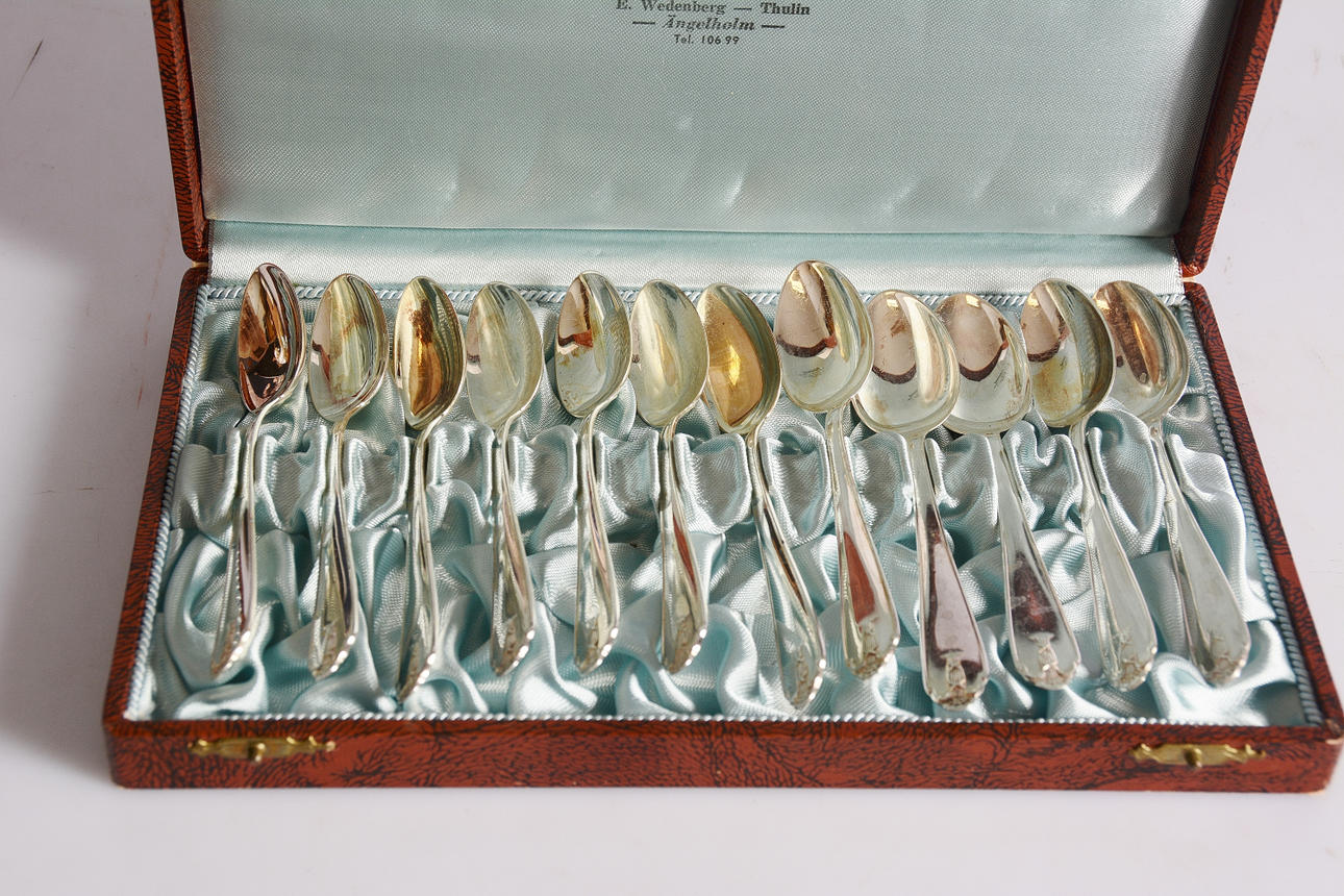 COFFEE SPOONS, 12 pcs, silver, GAB, 1948.
