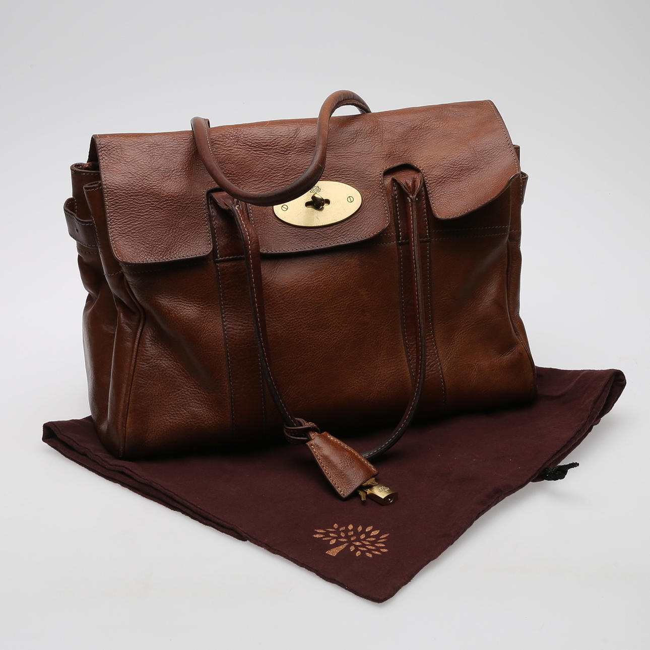 BAG, MULBERRY, "Bayswater", brown leather, with.