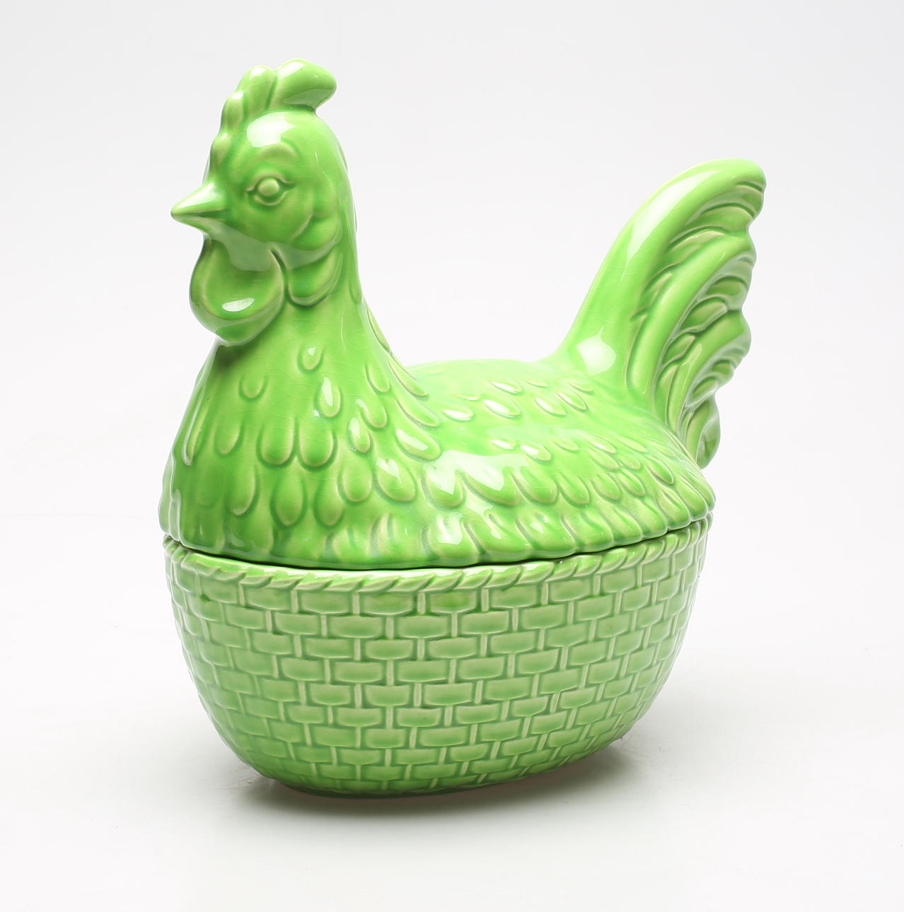 SCHÜSSEL mit Deckel, sogenannte Eierhenne. Keramik. Kortendorf, Deutschland.