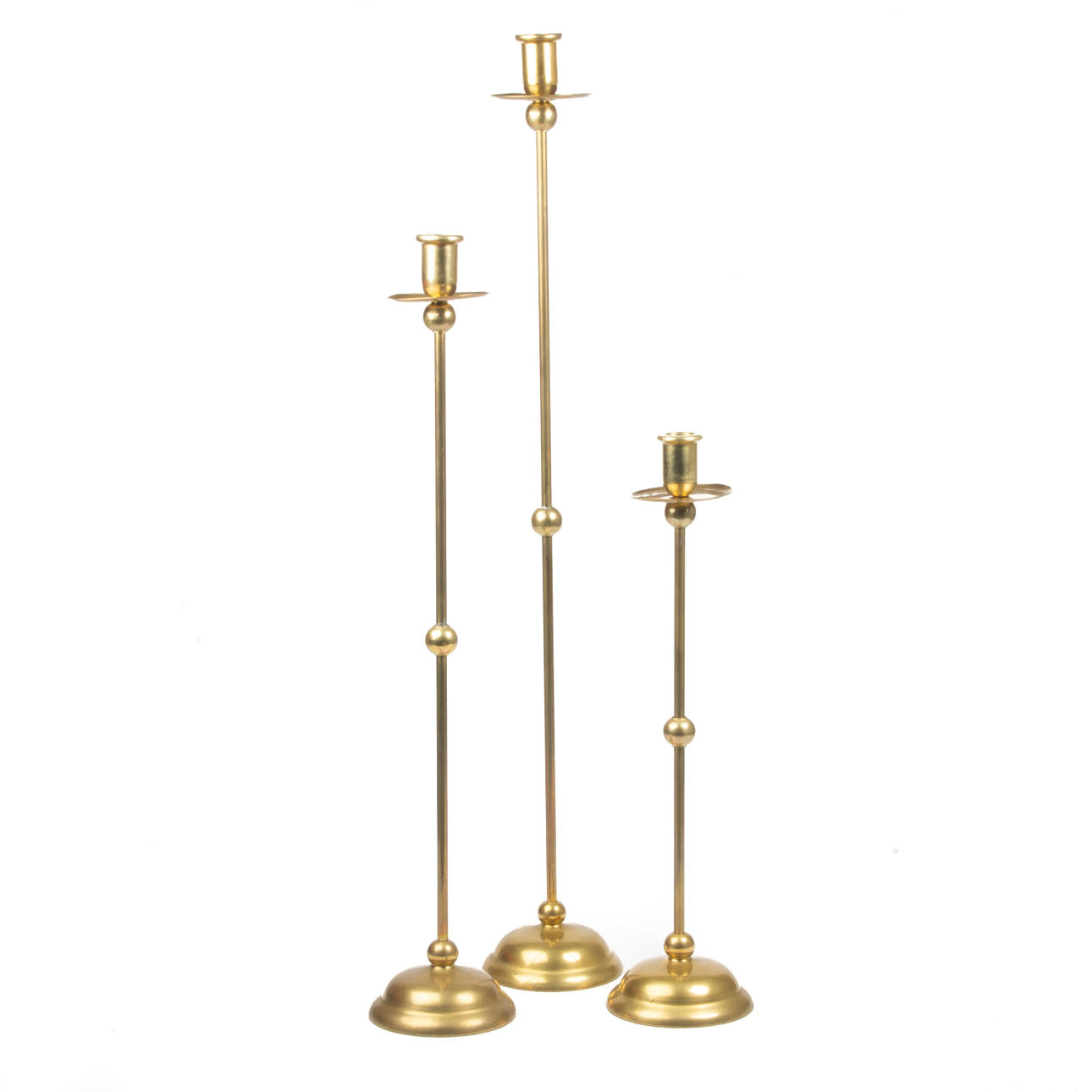 GOLVLJUSSTAKAR, 3 stycken, mässing, sent 1900-tal.