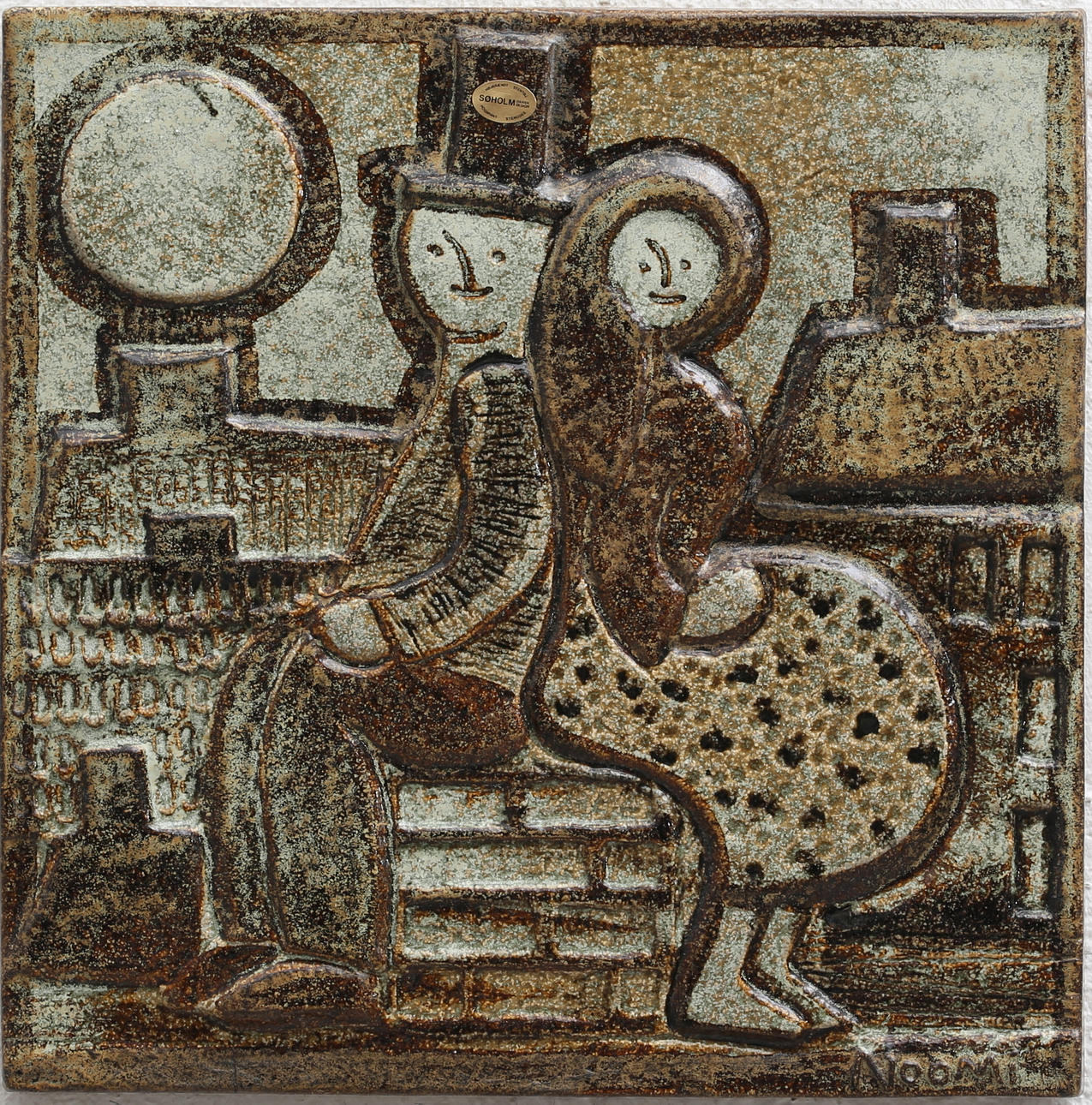 VÄGGRELIEF, stengods, Noomi Backhausen, Söholm, Danmark.