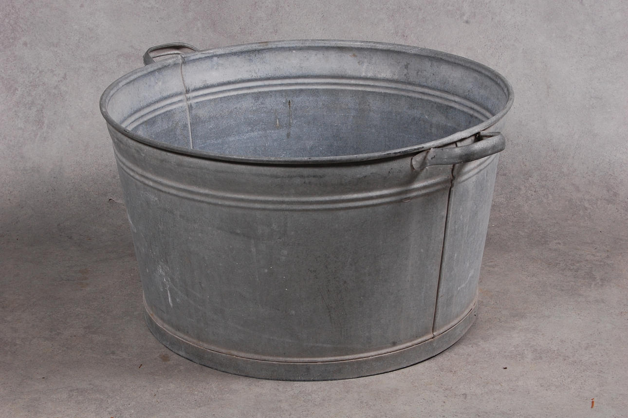 ZINC BOWL, large, 20th century.