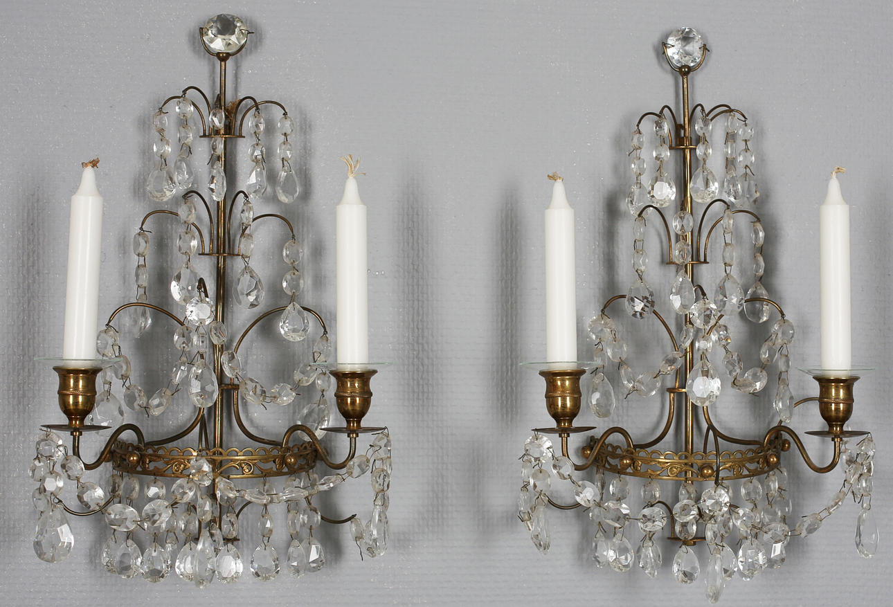 VÄGGAPPLIQUER, ett par, Gustaviansk stil, 1900-talets mitt.