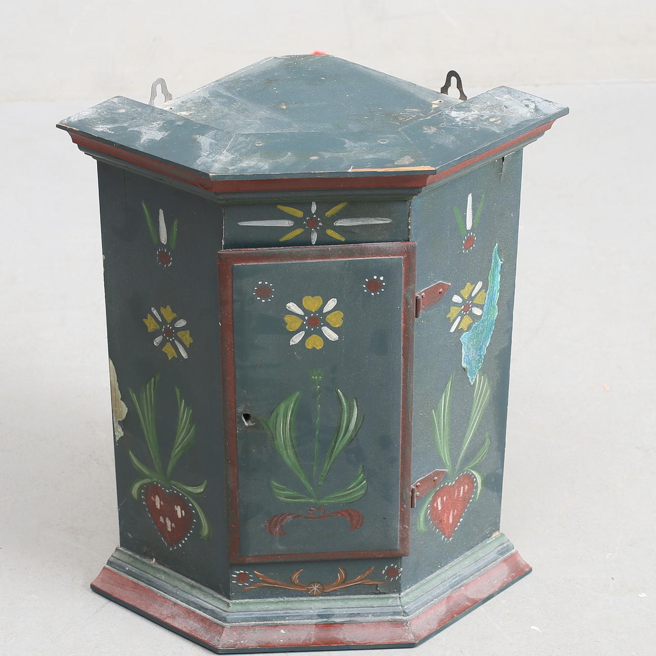 HÖRNSKÅP, dalaskåp, målad dekor.