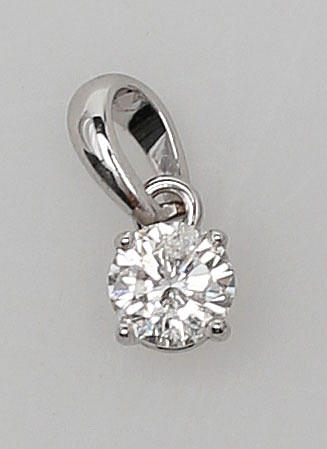 ENSTENSHÄNGE, ca 0,35, vitguld, 18K.