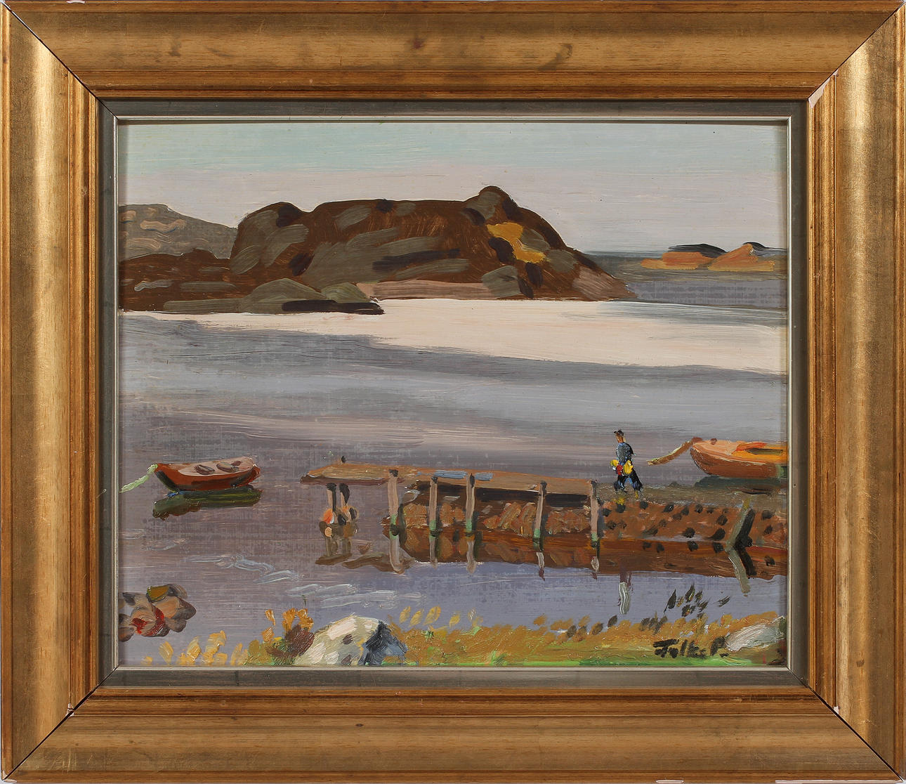 FOLKE PERSSON. Olja på pannå, signerad Folke P.