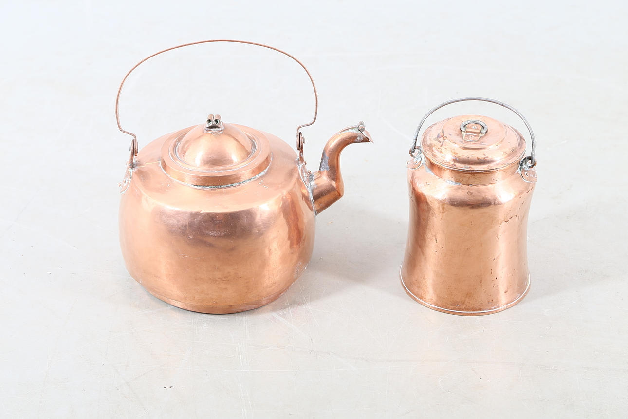 KOPPARFÖREMÅL 2 st, 1800/1900-tal.