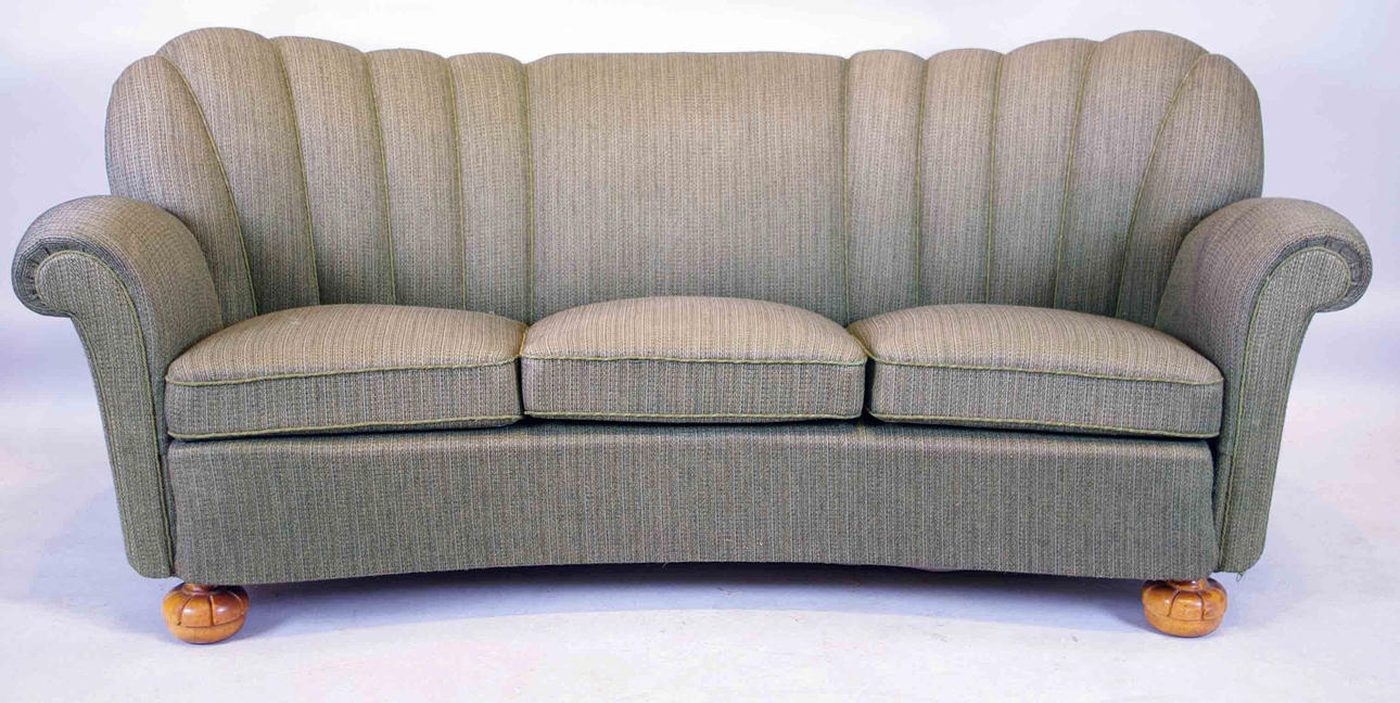 SOFFA, grönt tyg, 1930/40-tal.