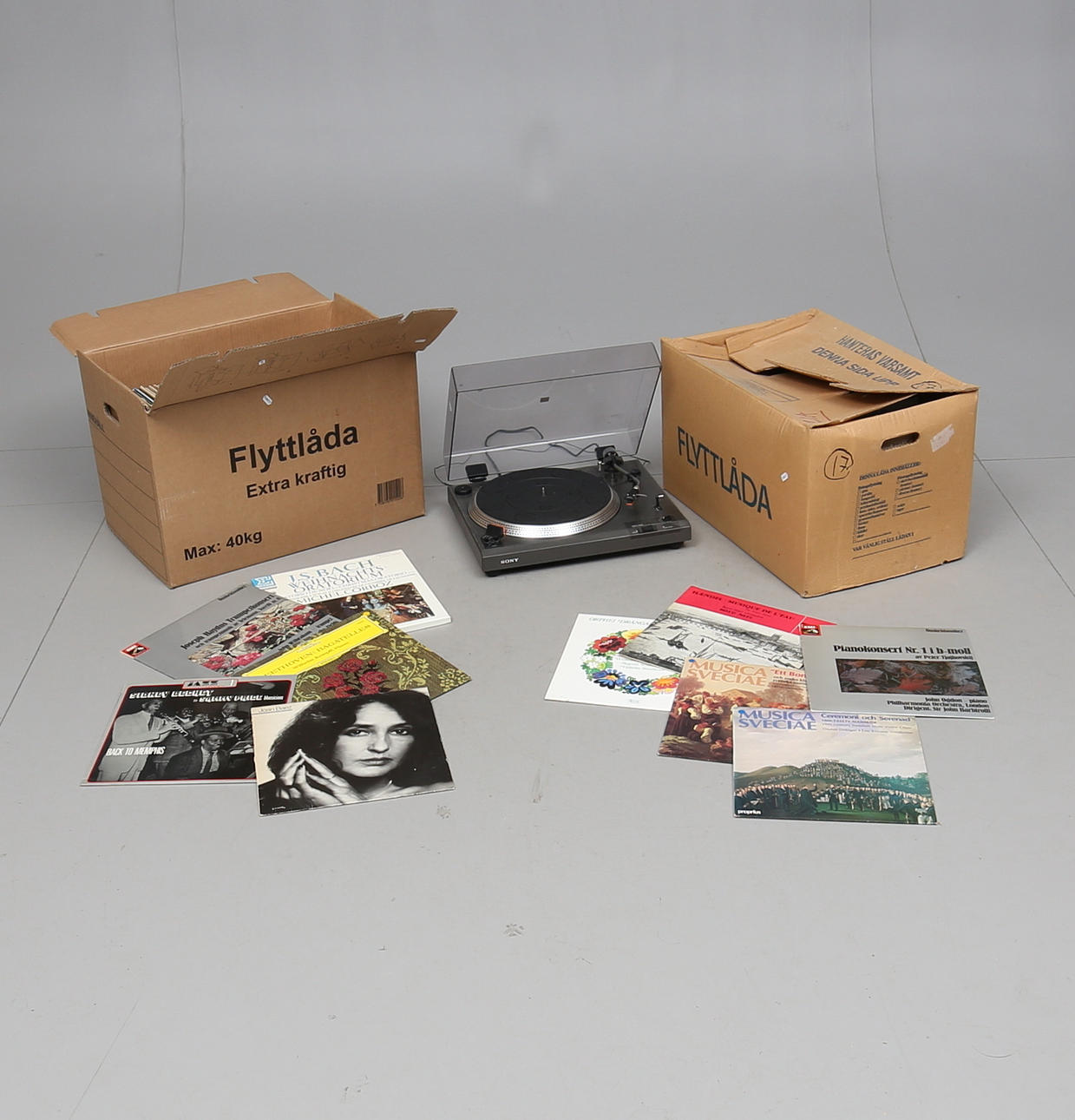 LP records and RECORD PLAYER, 1900s.