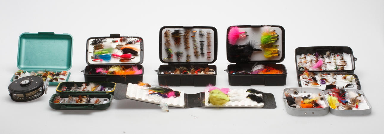 FLUGFISKE TILLBEHÖR, rulle, flugor.