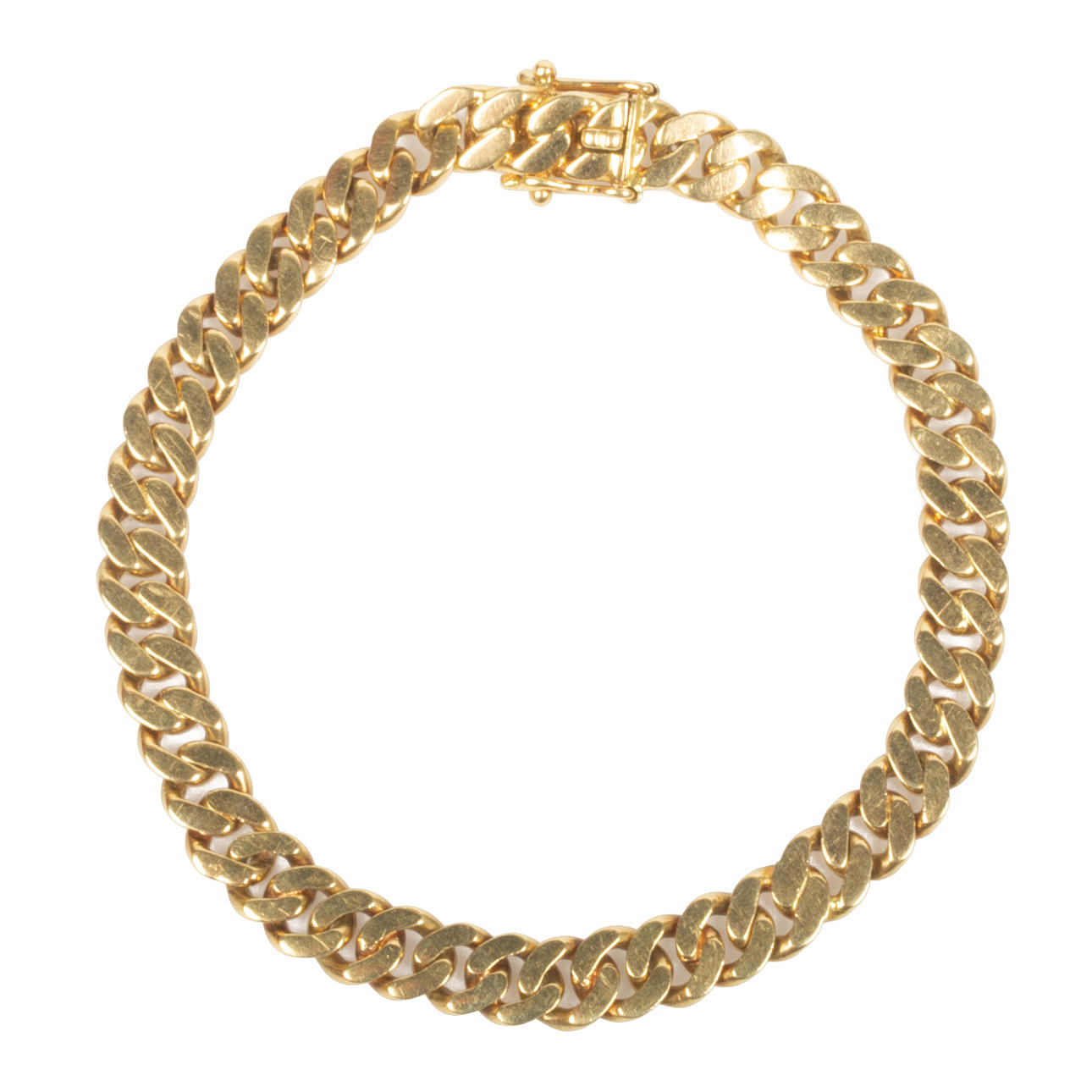 ARMBAND, pansarlänk, 18 K guld.