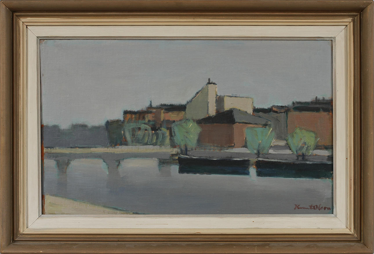 KNUT OLSON. Olja på duk. Signerad.