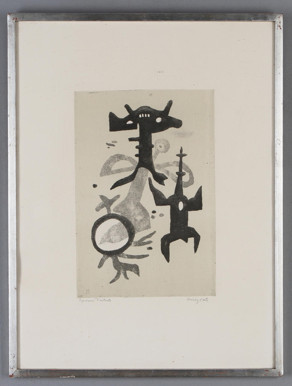 ERIC GRATE. Komposition, etsning, epreuve d'artist, signerad.