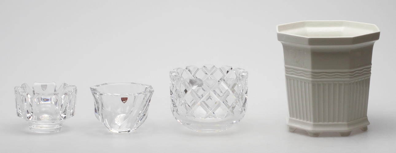 PARTI GLAS och PORSLIN, Orrefors, Rörstrand.