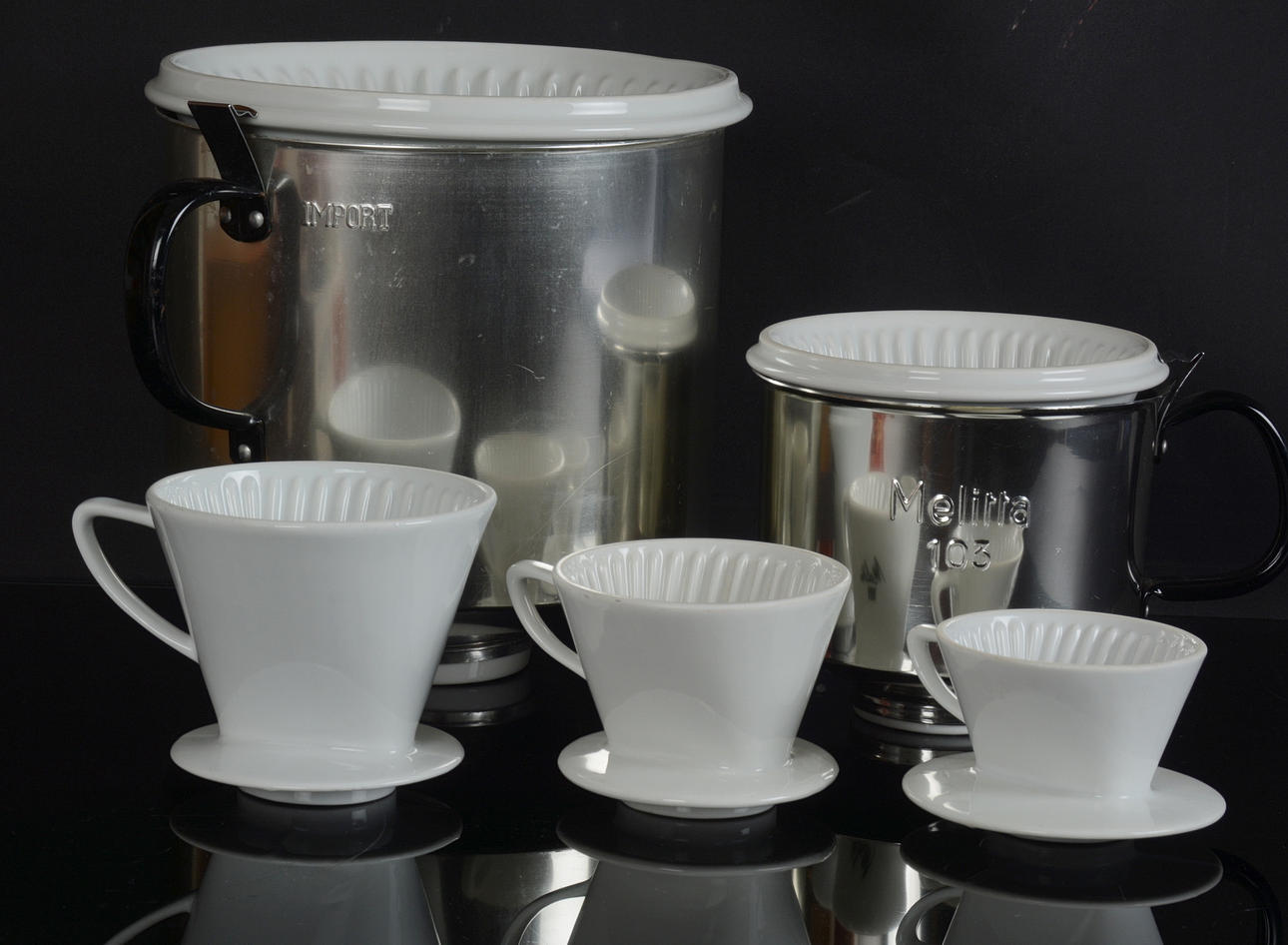FILTER HOLDER, porcelain, Melitta, 5 pieces.