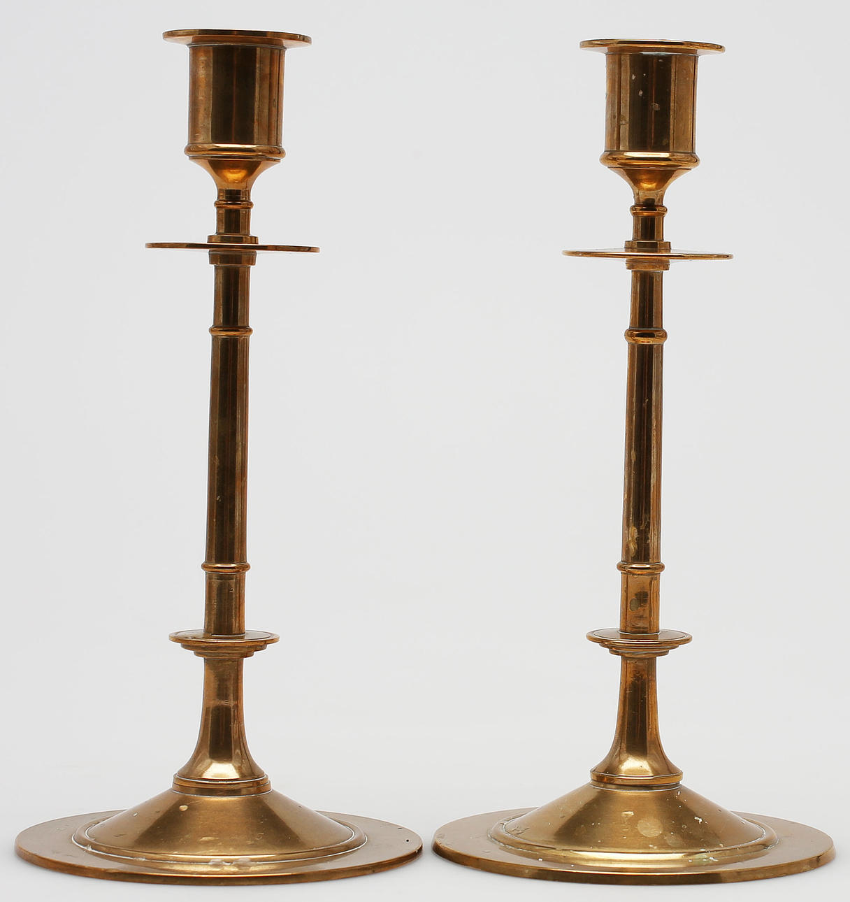 LJUSSTAKAR, 3 par, mässing, barock stil, bla Gusum.