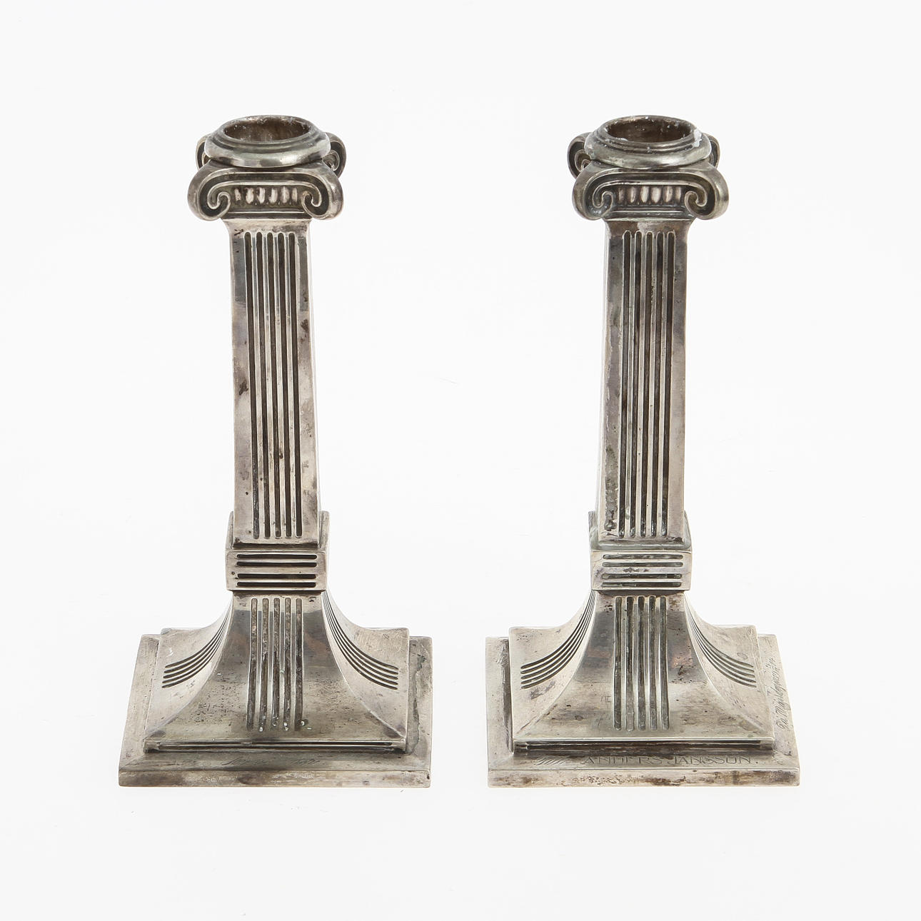 LJUSSTAKAR, ett par, silver, Örebro 1914.