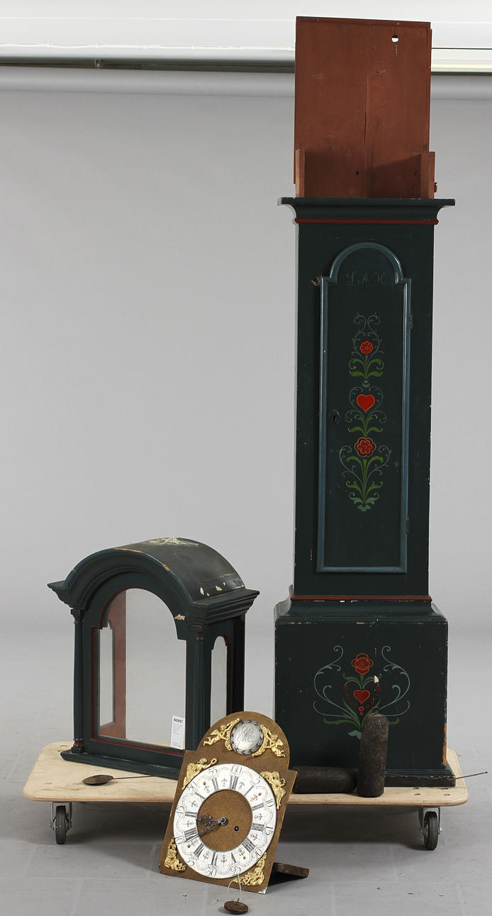 GOLVUR, 1700-talets senare hälft, urverk märkt Olof Rising Götheborg.