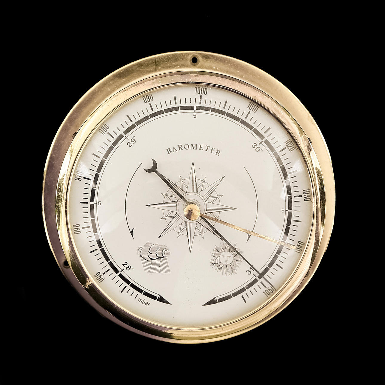 BAROMETER, metall och glas, samtida.