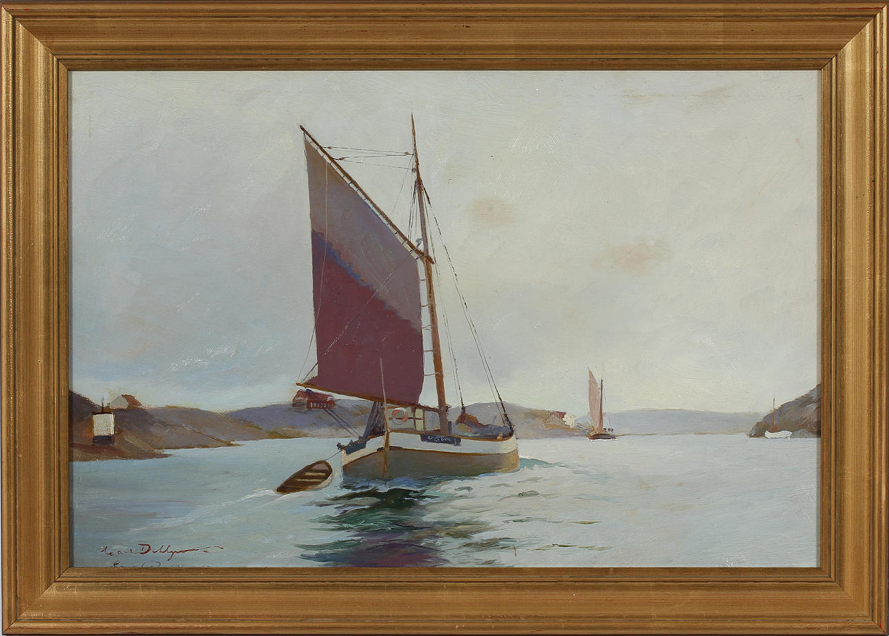 CARL DAHLGREN. Olja på pannå, signerad.