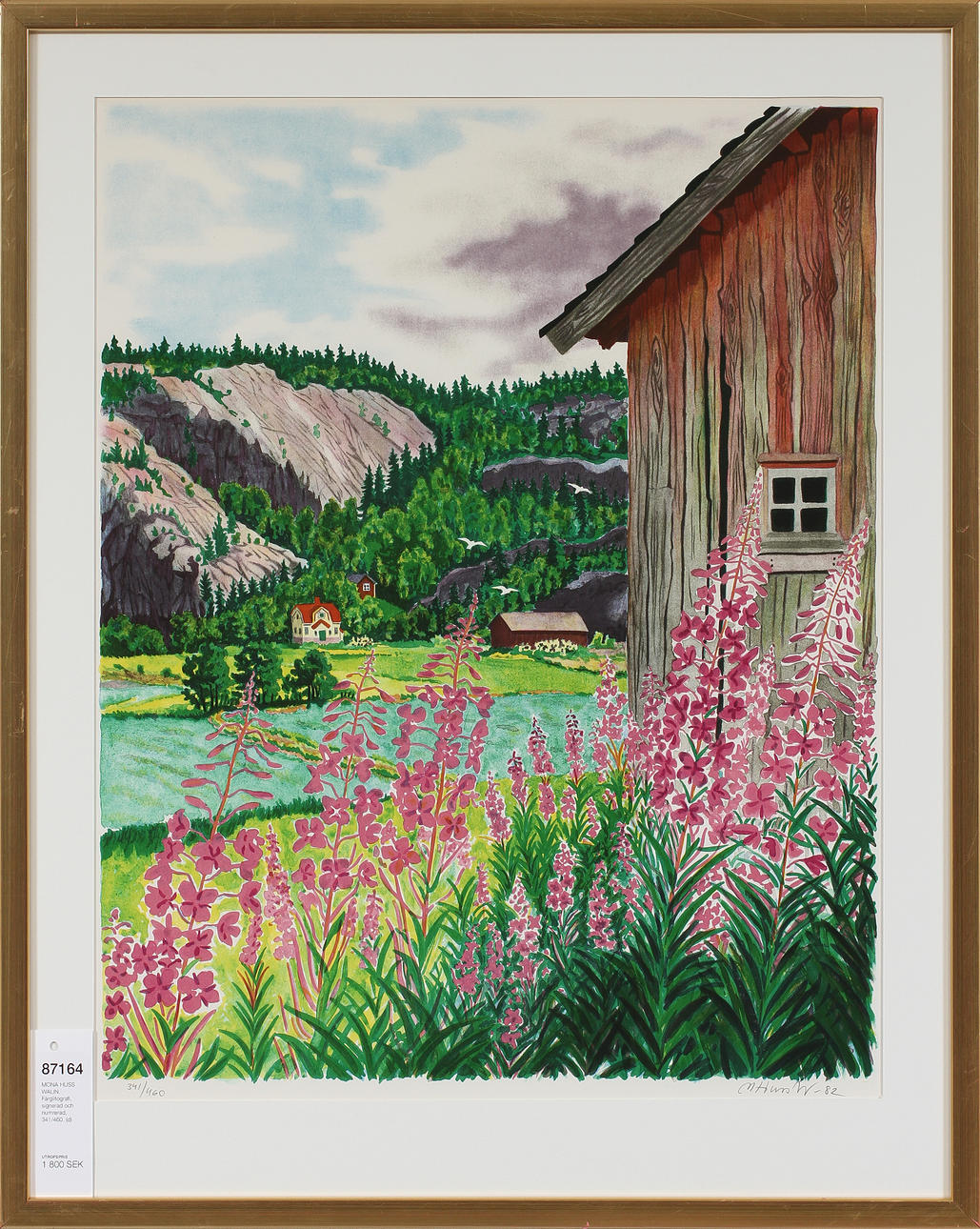 MONA HUSS WALIN. Färglitografi, signerad och numrerad, 341/460.