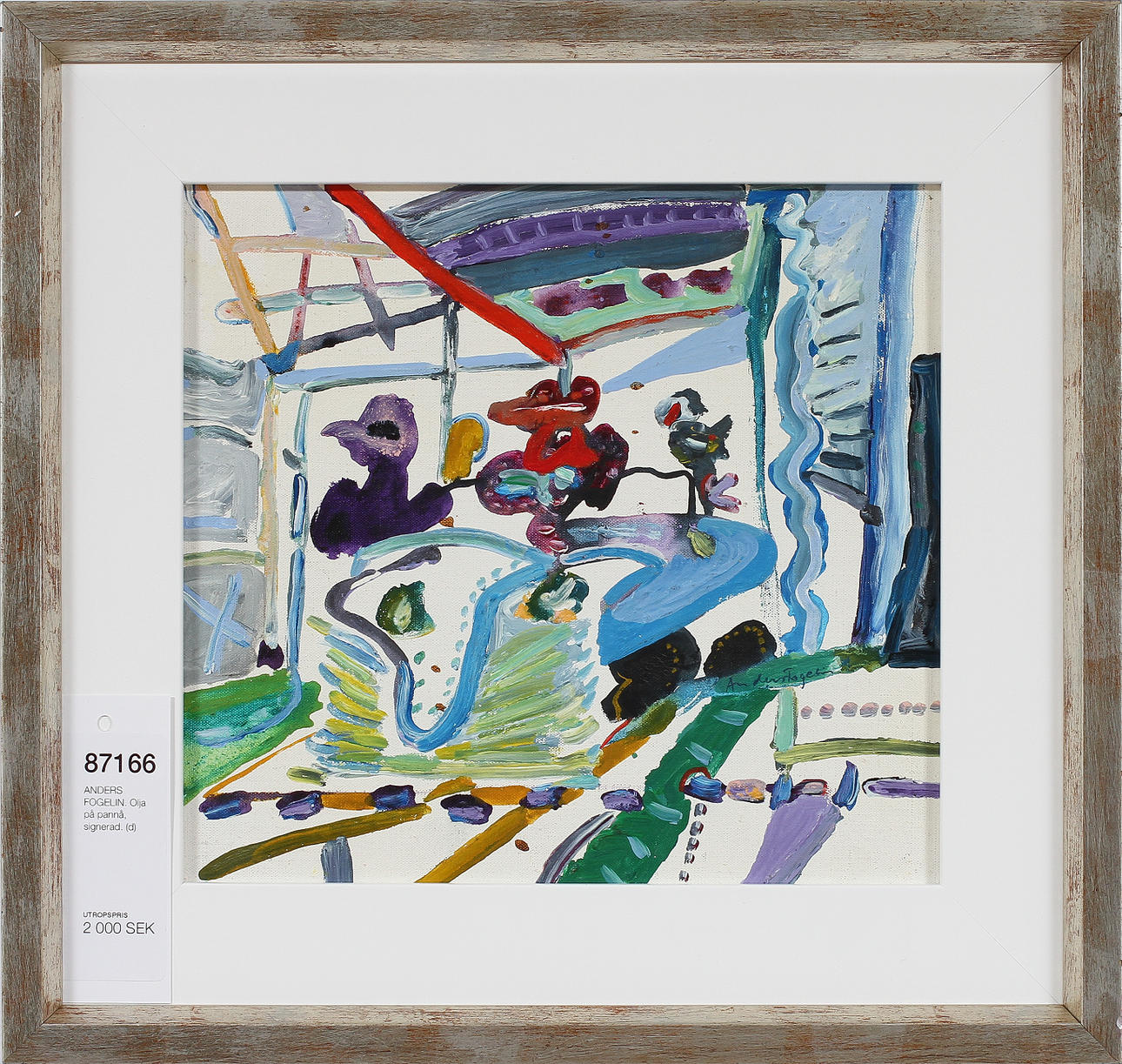 ANDERS FOGELIN. Olja på pannå, signerad.