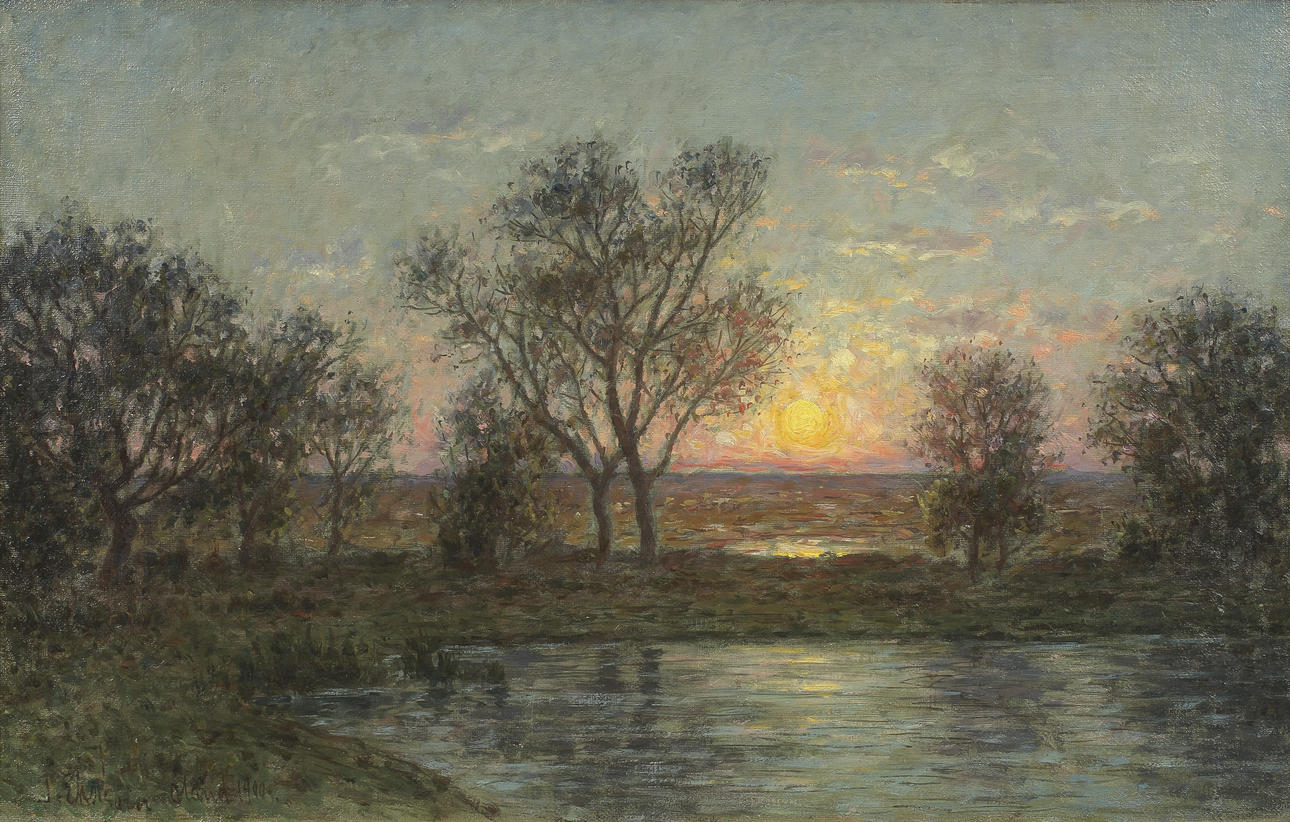 PER EKSTRÖM (1844-1935). Öländskt landskapsmotiv. Olja på duk.